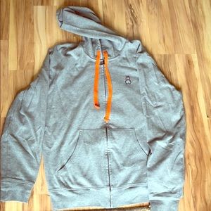 Psycho Bunny grey Hoodie with orange strings